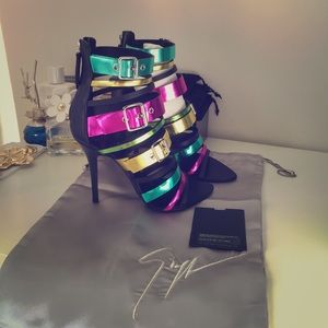 Giuseppe Zanotti Patent & Leather Strappy Heel